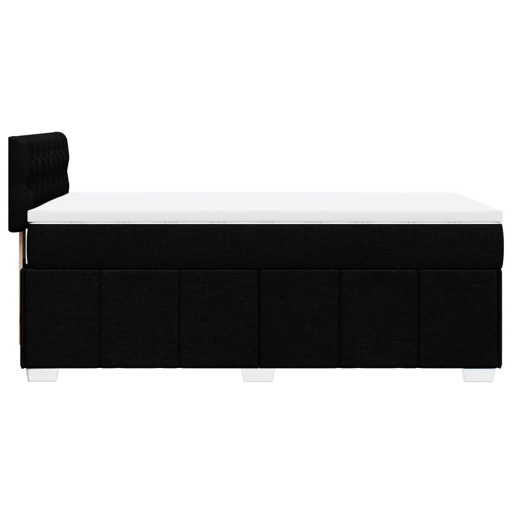 Box Spring Postel S Matrací Černá 100 X 200 Cm Textil