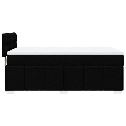 Box Spring Postel S Matrací Černá 100 X 200 Cm Textil