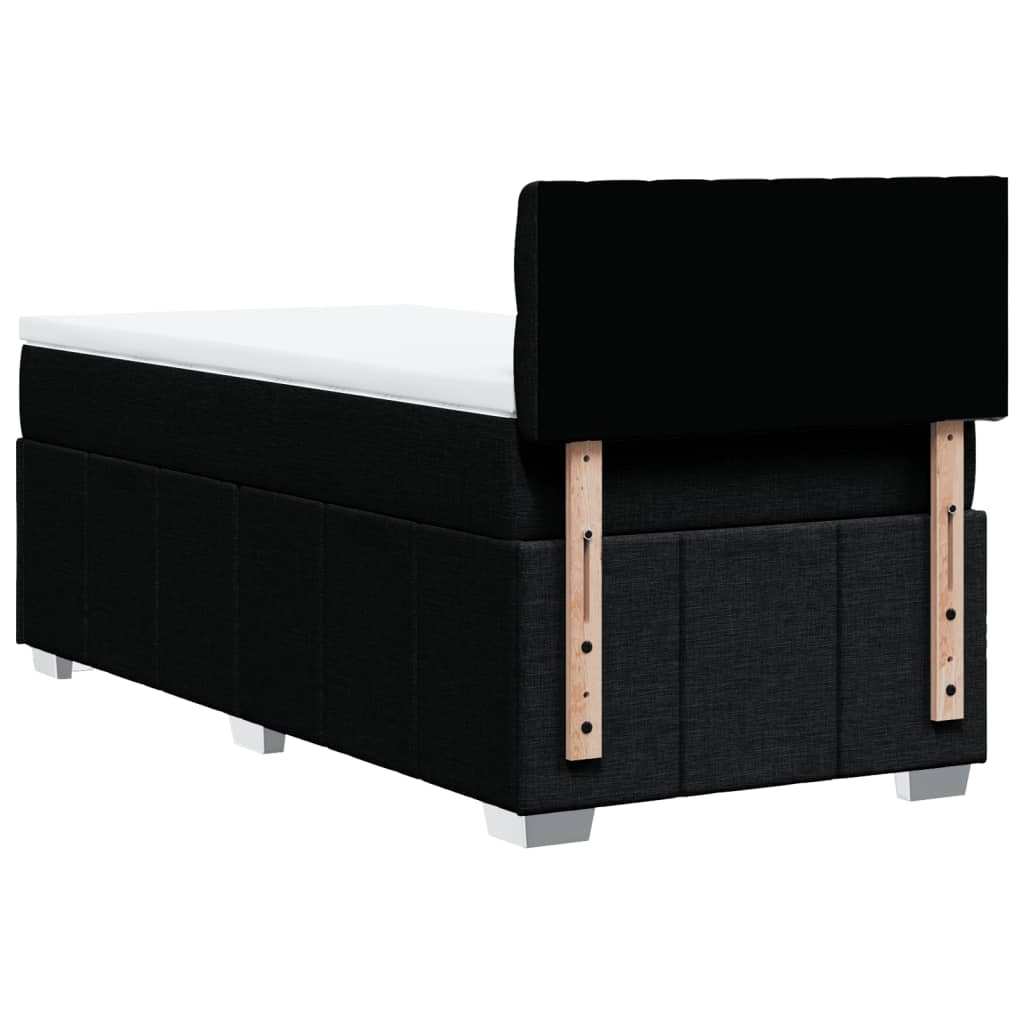 Box Spring Postel S Matrací Černá 100 X 200 Cm Textil
