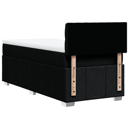 Box Spring Postel S Matrací Černá 100 X 200 Cm Textil