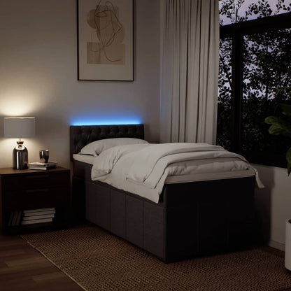 Box Spring Postel S Matrací Tmavě Hnědá 100 X 200 Cm Textil