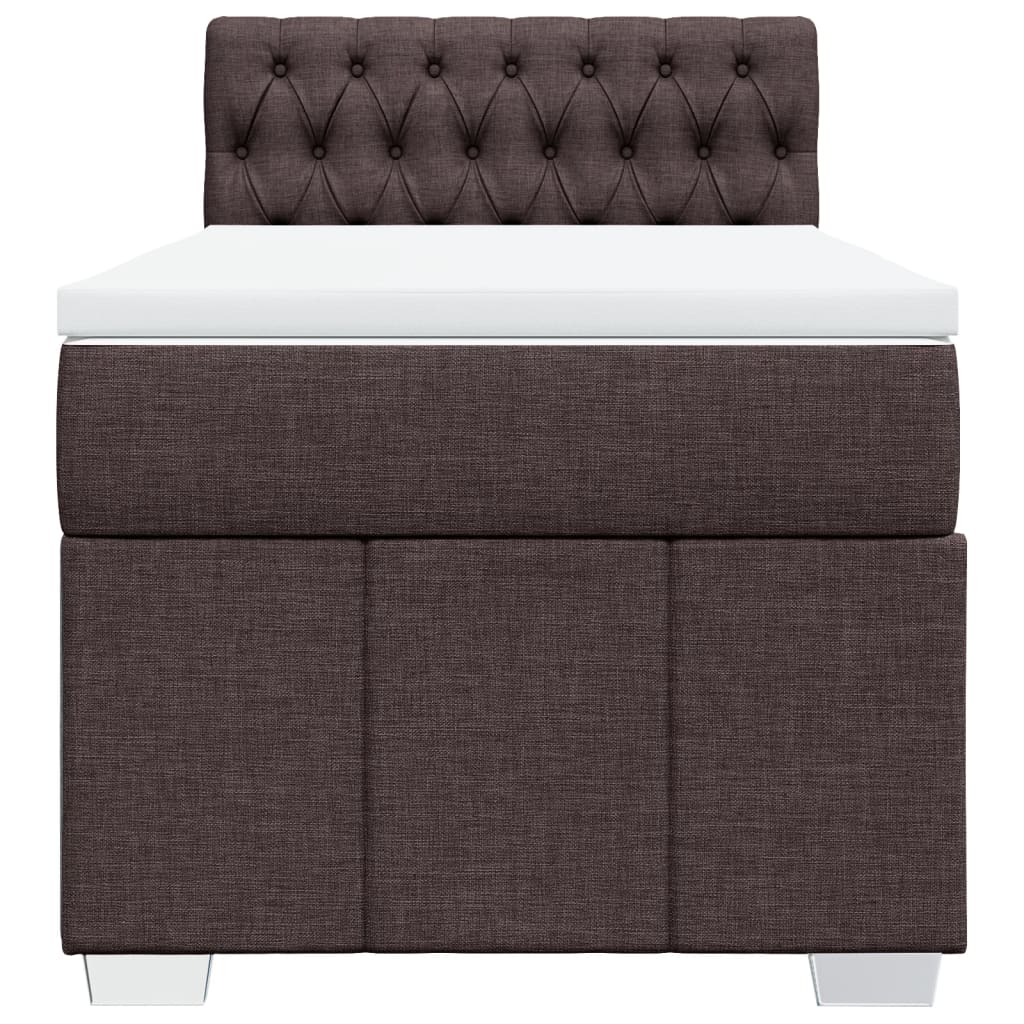 Box Spring Postel S Matrací Tmavě Hnědá 100 X 200 Cm Textil