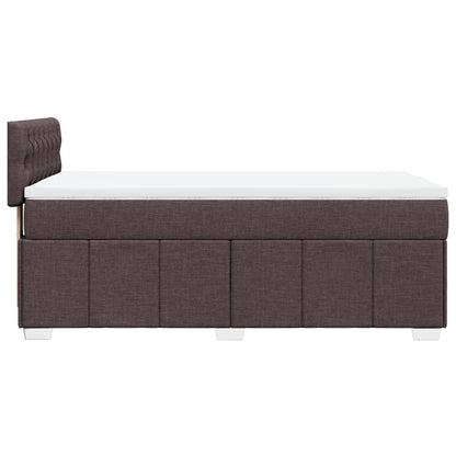 Box Spring Postel S Matrací Tmavě Hnědá 100 X 200 Cm Textil