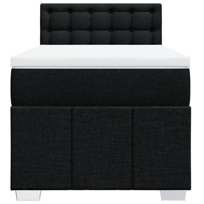 Box Spring Postel S Matrací Černá 100 X 200 Cm Textil