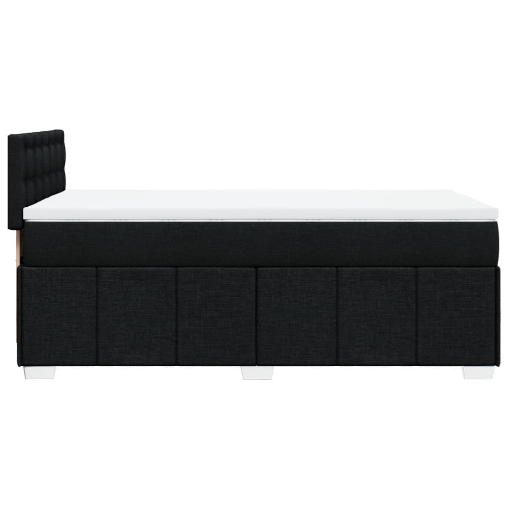 Box Spring Postel S Matrací Černá 100 X 200 Cm Textil
