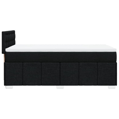 Box Spring Postel S Matrací Černá 100 X 200 Cm Textil