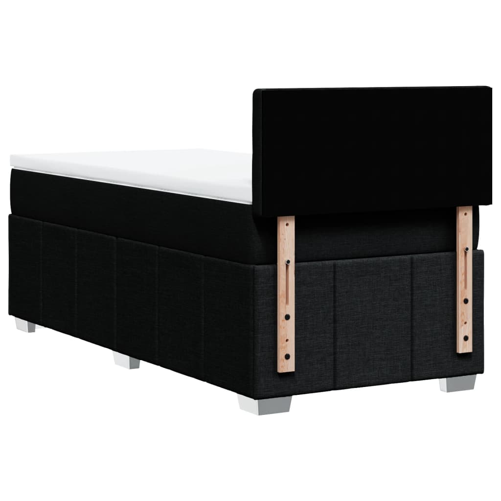 Box Spring Postel S Matrací Černá 100 X 200 Cm Textil
