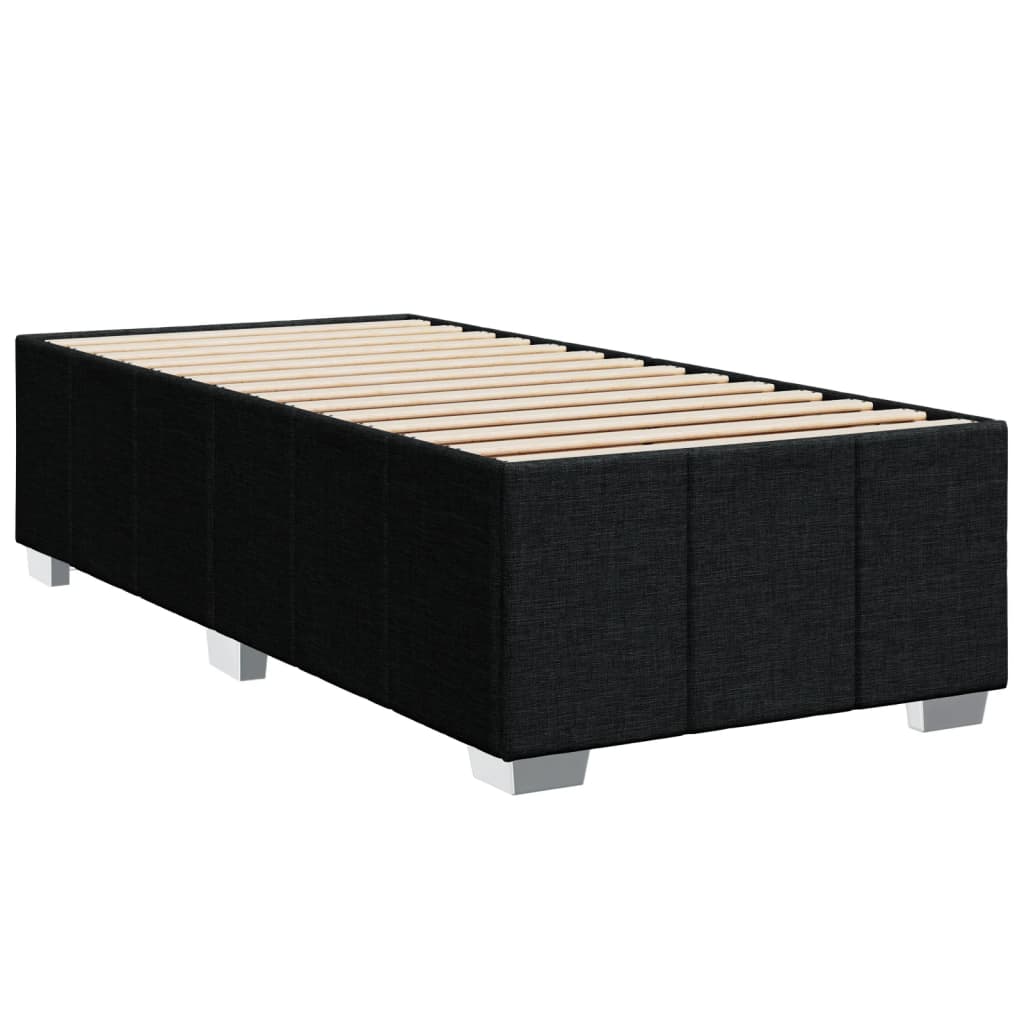 Box Spring Postel S Matrací Černá 100 X 200 Cm Textil