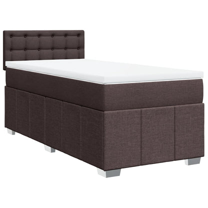 Box Spring Postel S Matrací Tmavě Hnědá 100 X 200 Cm Textil