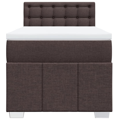 Box Spring Postel S Matrací Tmavě Hnědá 100 X 200 Cm Textil