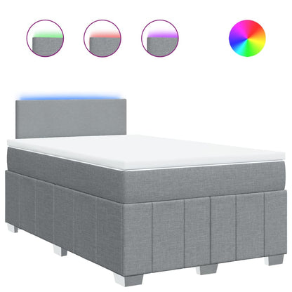 Box Spring Postel S Matrací Textil Světle Šedá