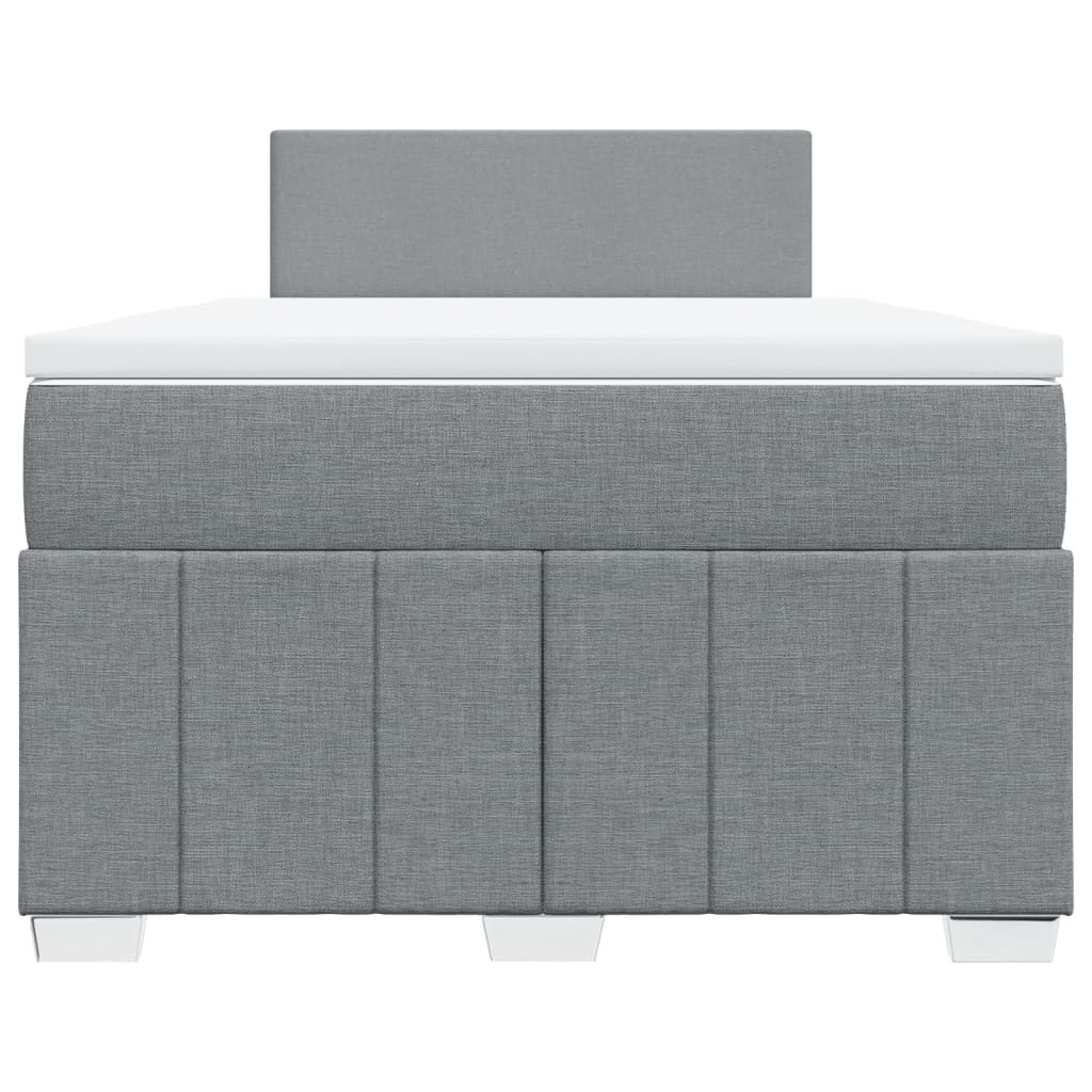 Box Spring Postel S Matrací Textil Světle Šedá