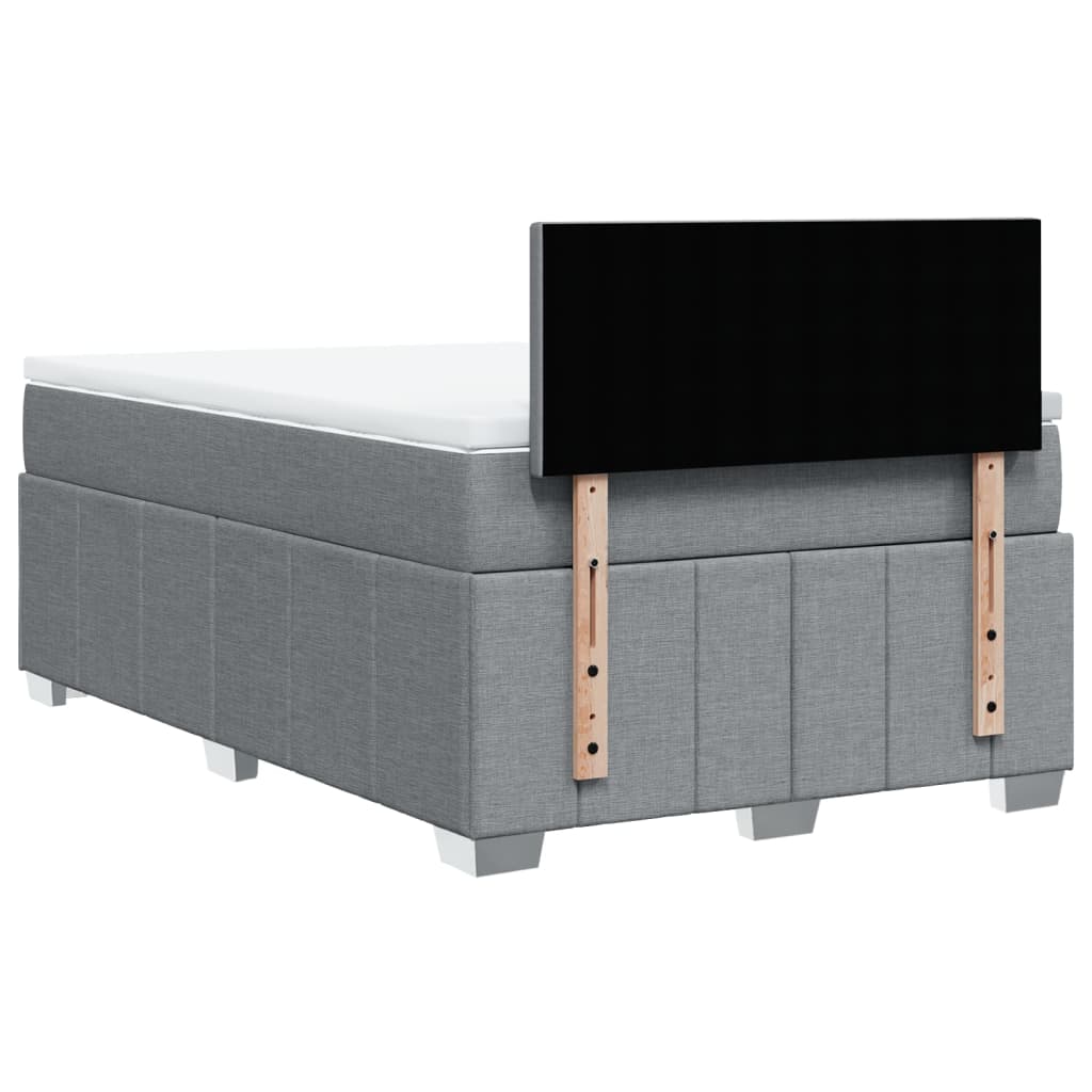 Box Spring Postel S Matrací Textil Světle Šedá