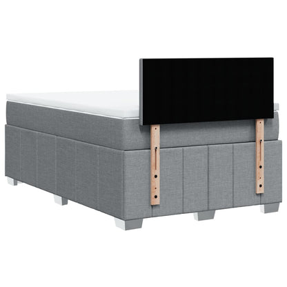 Box Spring Postel S Matrací Textil Světle Šedá