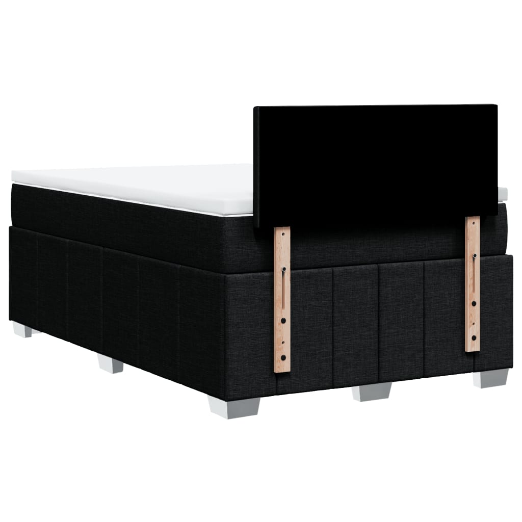 Box Spring Postel S Matrací Černá 120X190 Cm Textil