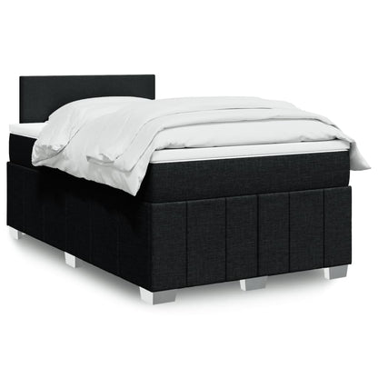 Box Spring Postel S Matrací Černá 120X190 Cm Textil