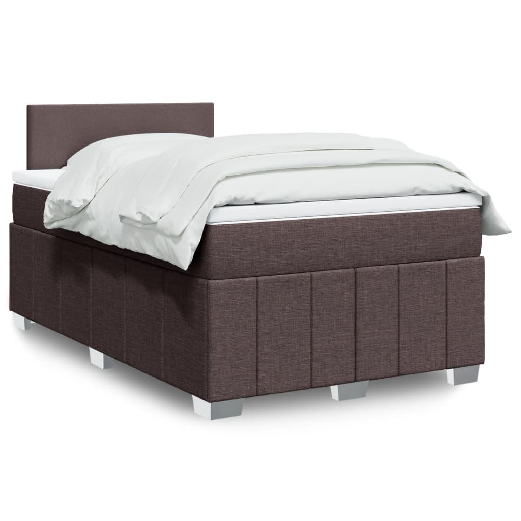 Box Spring Postel S Matrací Tmavě Hnědá 120X190 Cm Textil