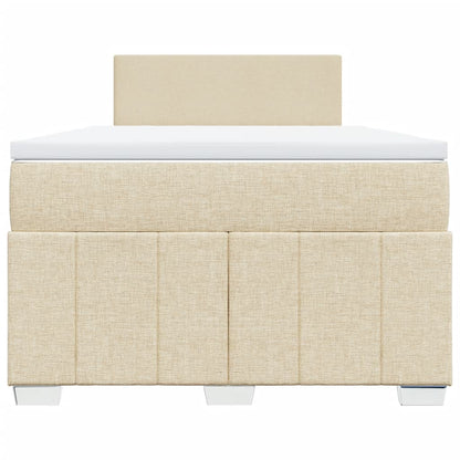 Box Spring Postel S Matrací Krémová 120X190 Cm Textil