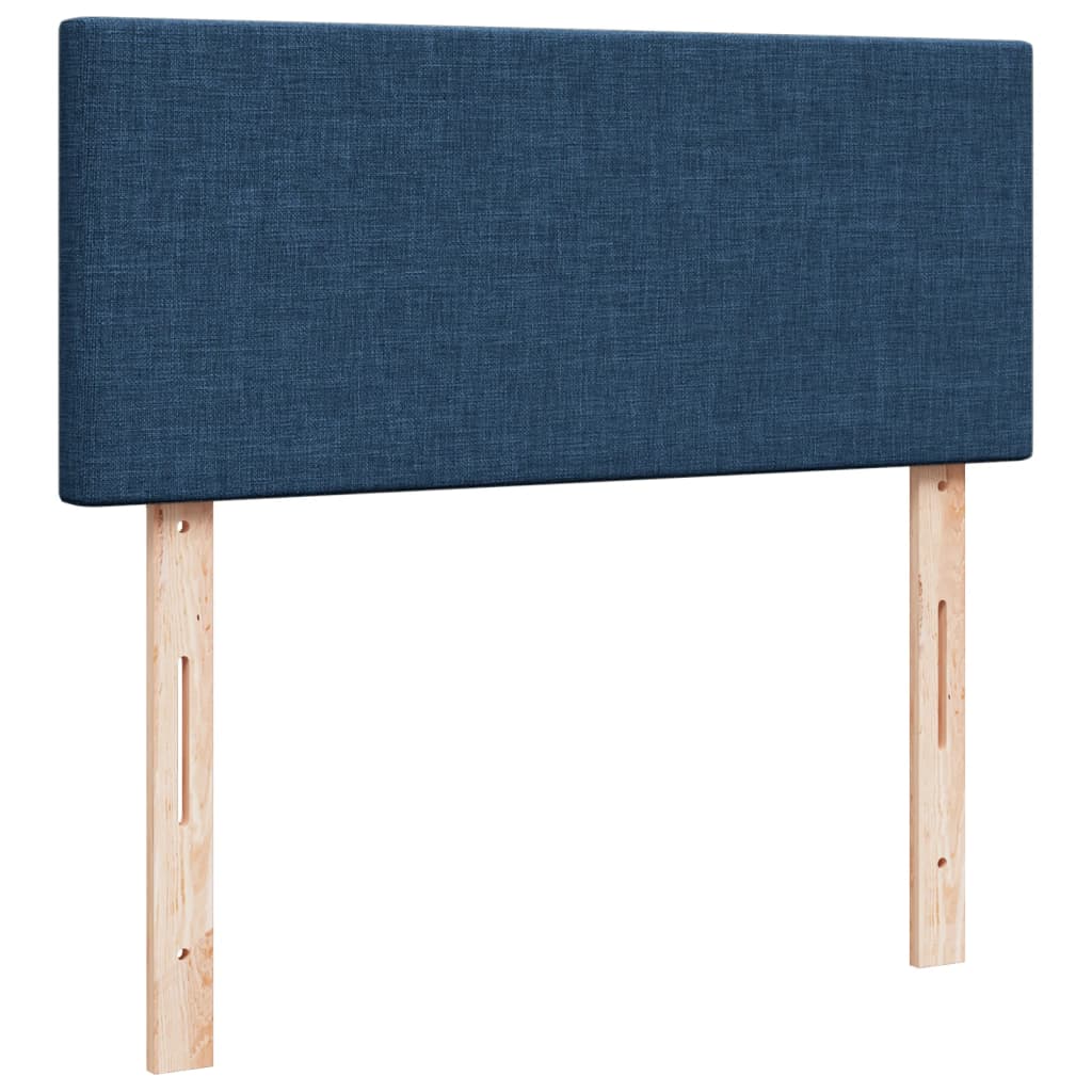 Box Spring Postel S Matrací Černá Textil Modrá