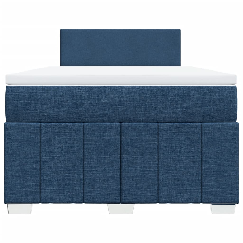 Box Spring Postel S Matrací Černá Textil Modrá