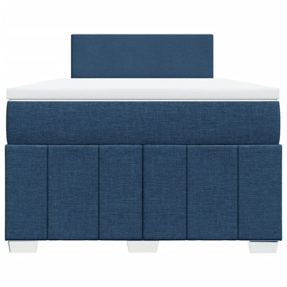 Box Spring Postel S Matrací Černá Textil Modrá