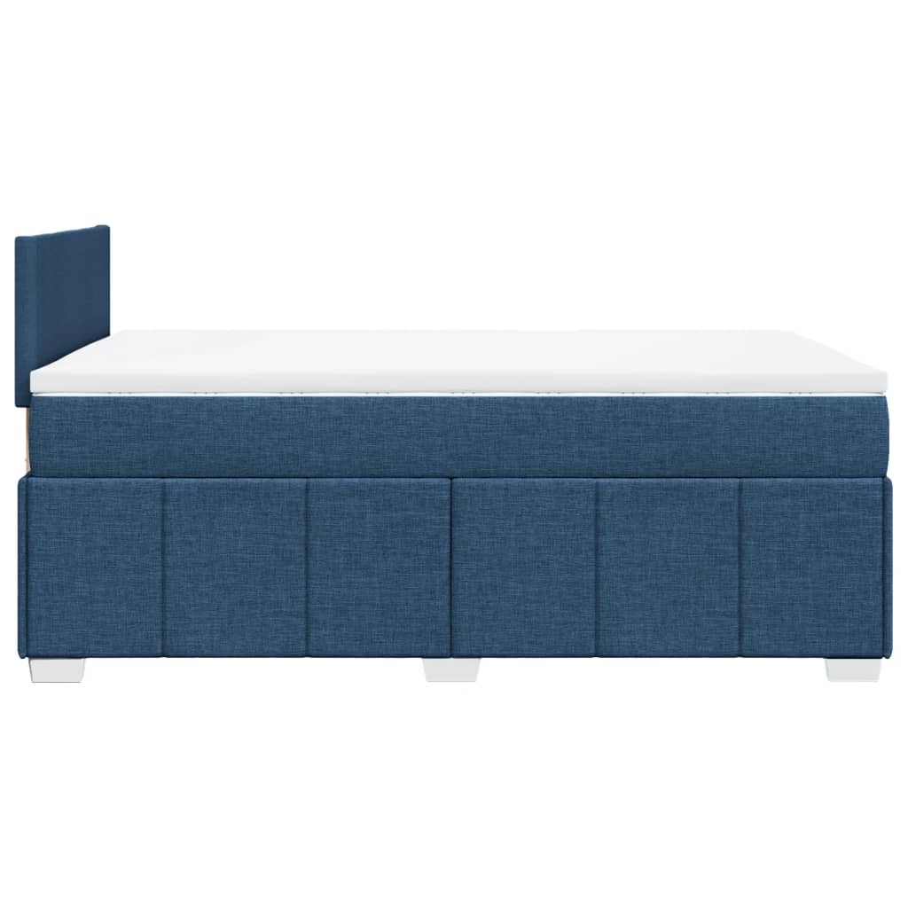 Box Spring Postel S Matrací Černá Textil Modrá
