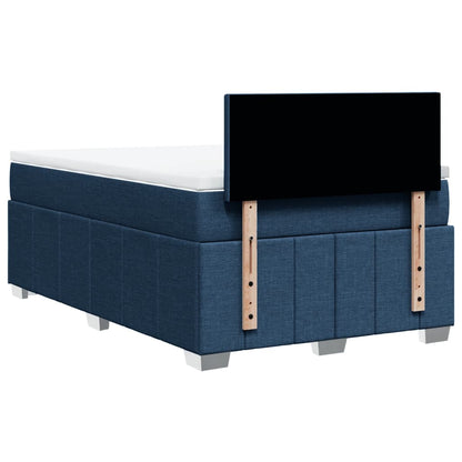 Box Spring Postel S Matrací Černá Textil Modrá