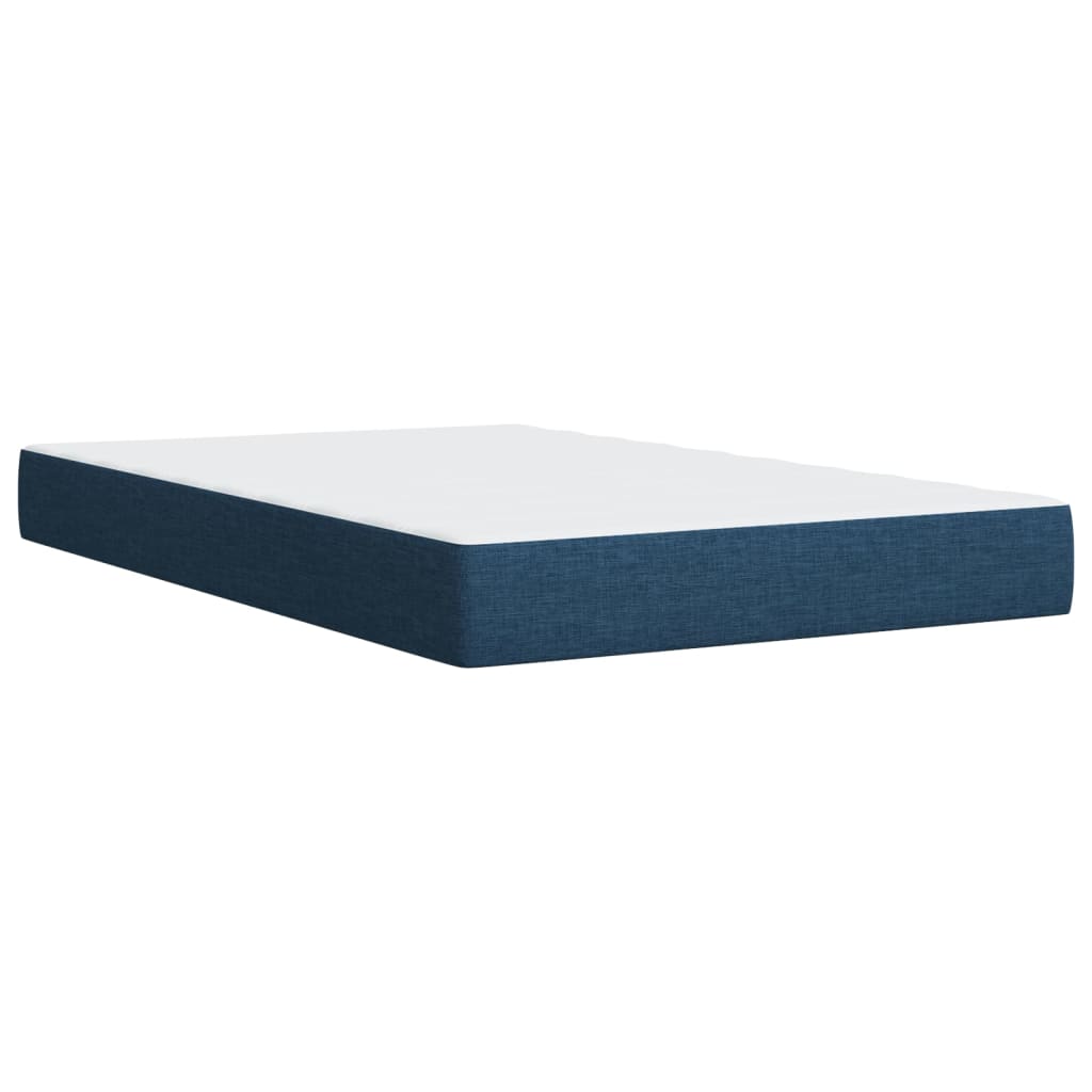 Box Spring Postel S Matrací Černá Textil Modrá