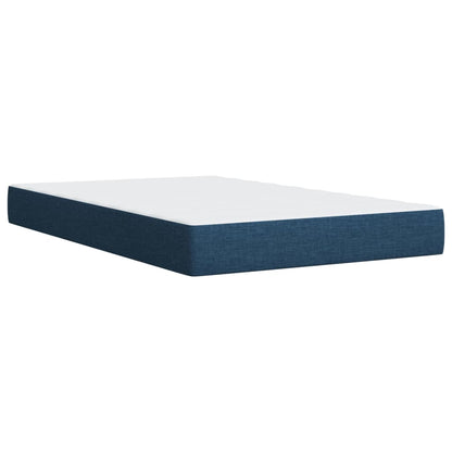 Box Spring Postel S Matrací Černá Textil Modrá