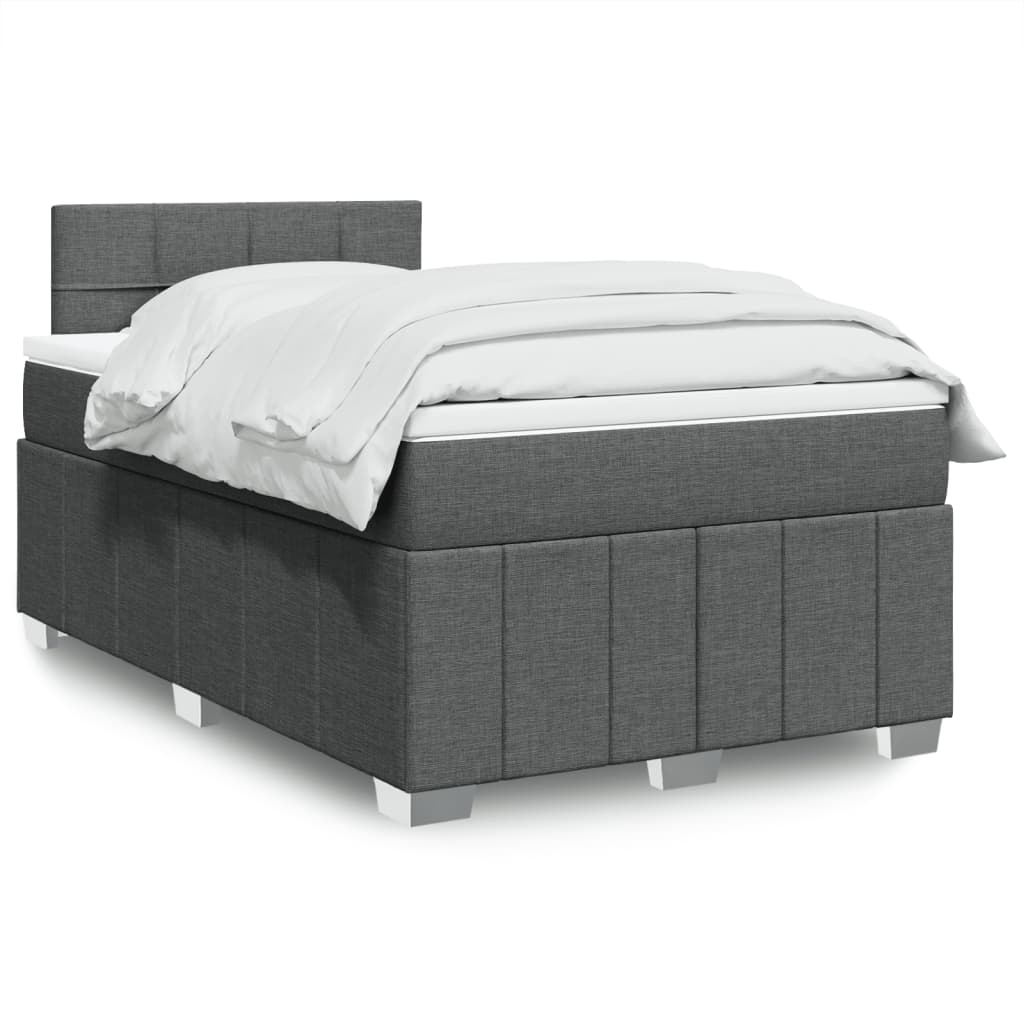 Box Spring Postel S Matrací Textil Tmavě Šedá