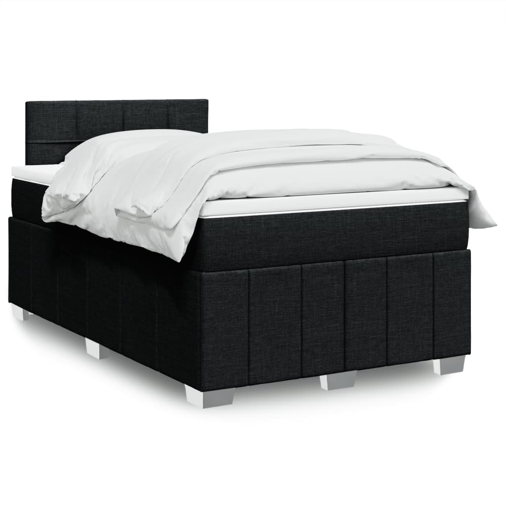Box Spring Postel S Matrací Černá 120X190 Cm Textil