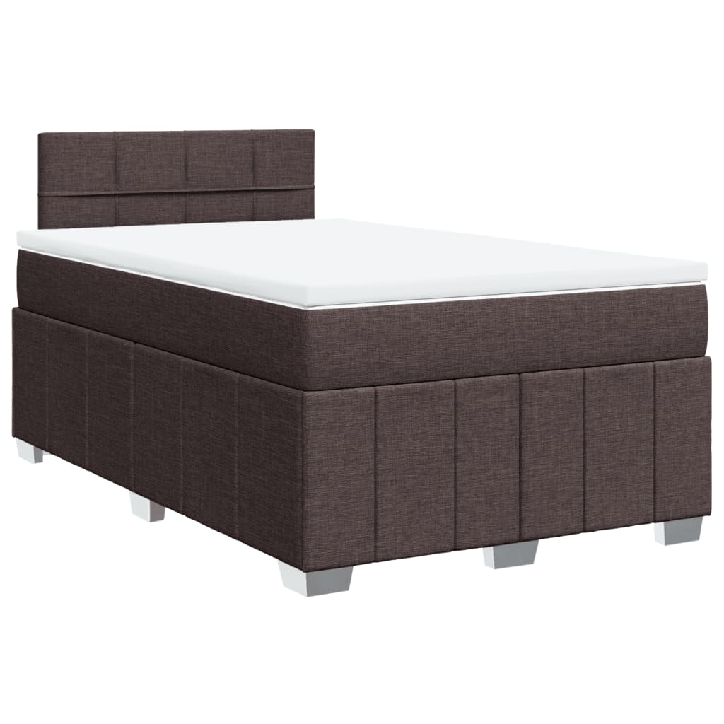 Box Spring Postel S Matrací Tmavě Hnědá 120X190 Cm Textil