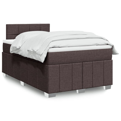 Box Spring Postel S Matrací Tmavě Hnědá 120X190 Cm Textil