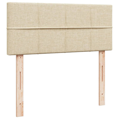 Box Spring Postel S Matrací Krémová 120X190 Cm Textil