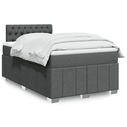 Box Spring Postel S Matrací Textil Tmavě Šedá