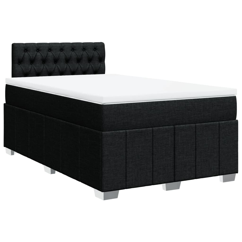 Box Spring Postel S Matrací Černá 120X190 Cm Textil