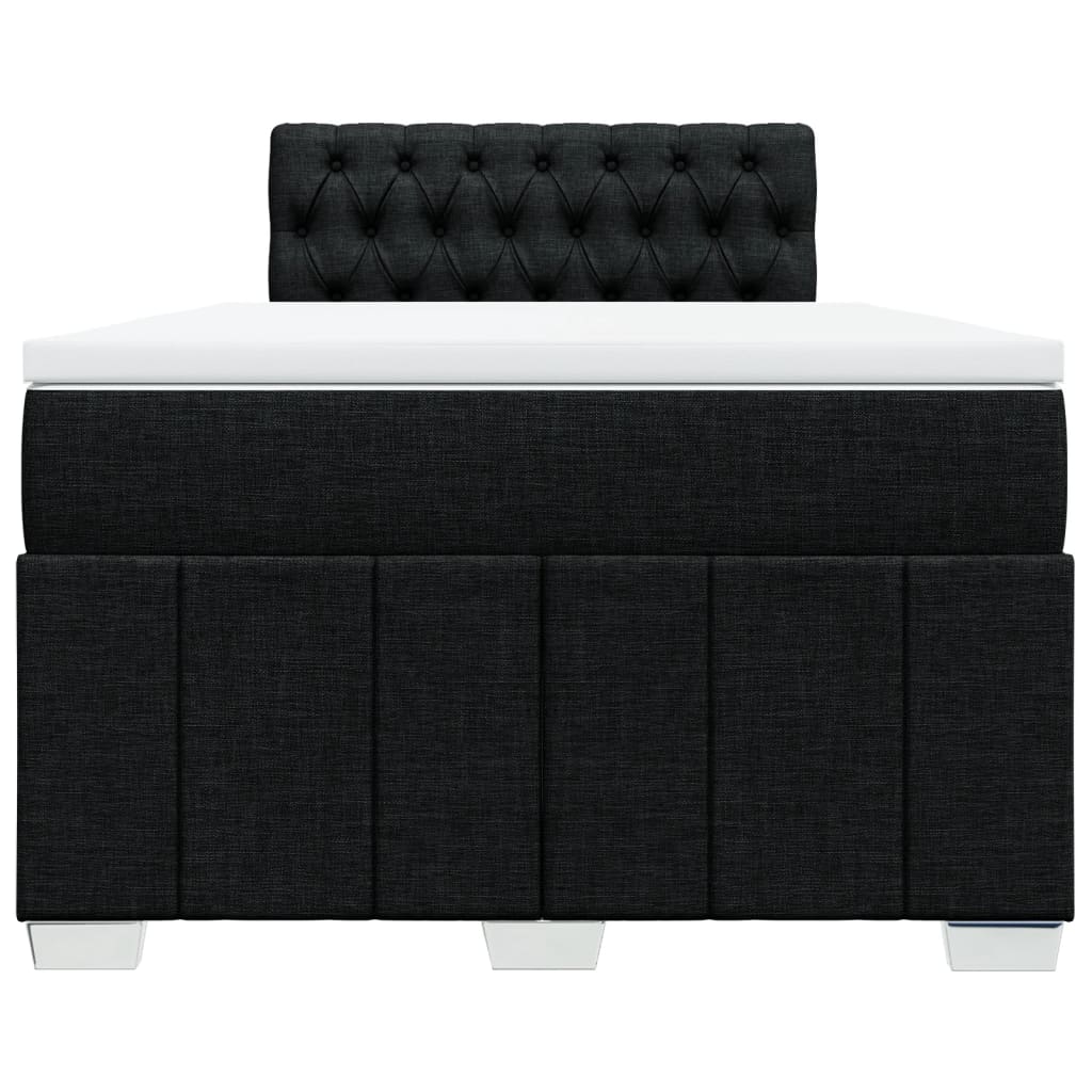 Box Spring Postel S Matrací Černá 120X190 Cm Textil