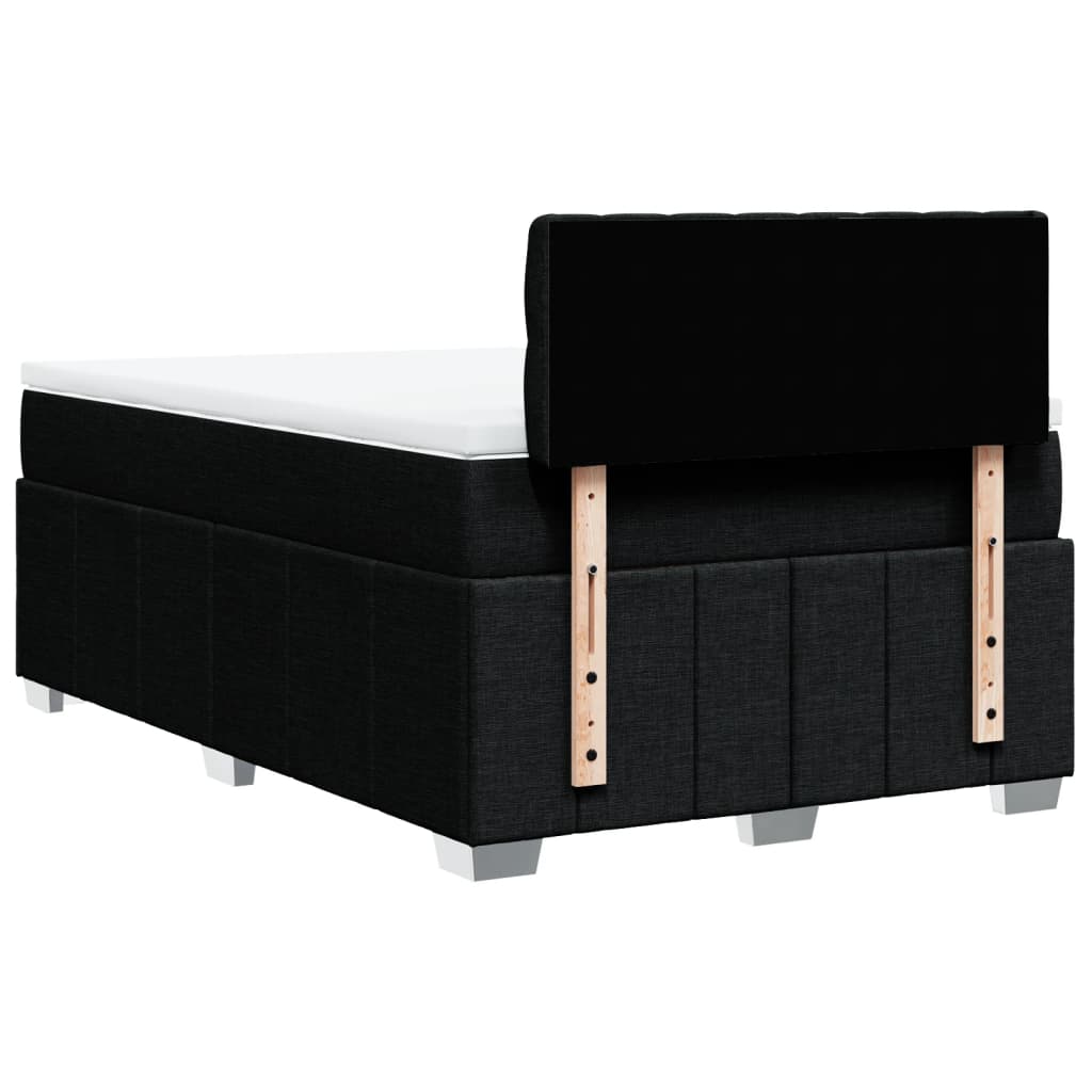 Box Spring Postel S Matrací Černá 120X190 Cm Textil