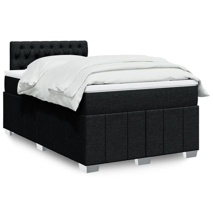 Box Spring Postel S Matrací Černá 120X190 Cm Textil