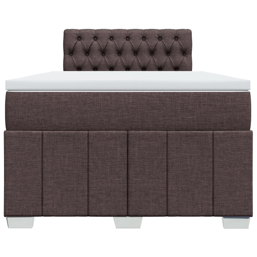 Box Spring Postel S Matrací Tmavě Hnědá 120X190 Cm Textil