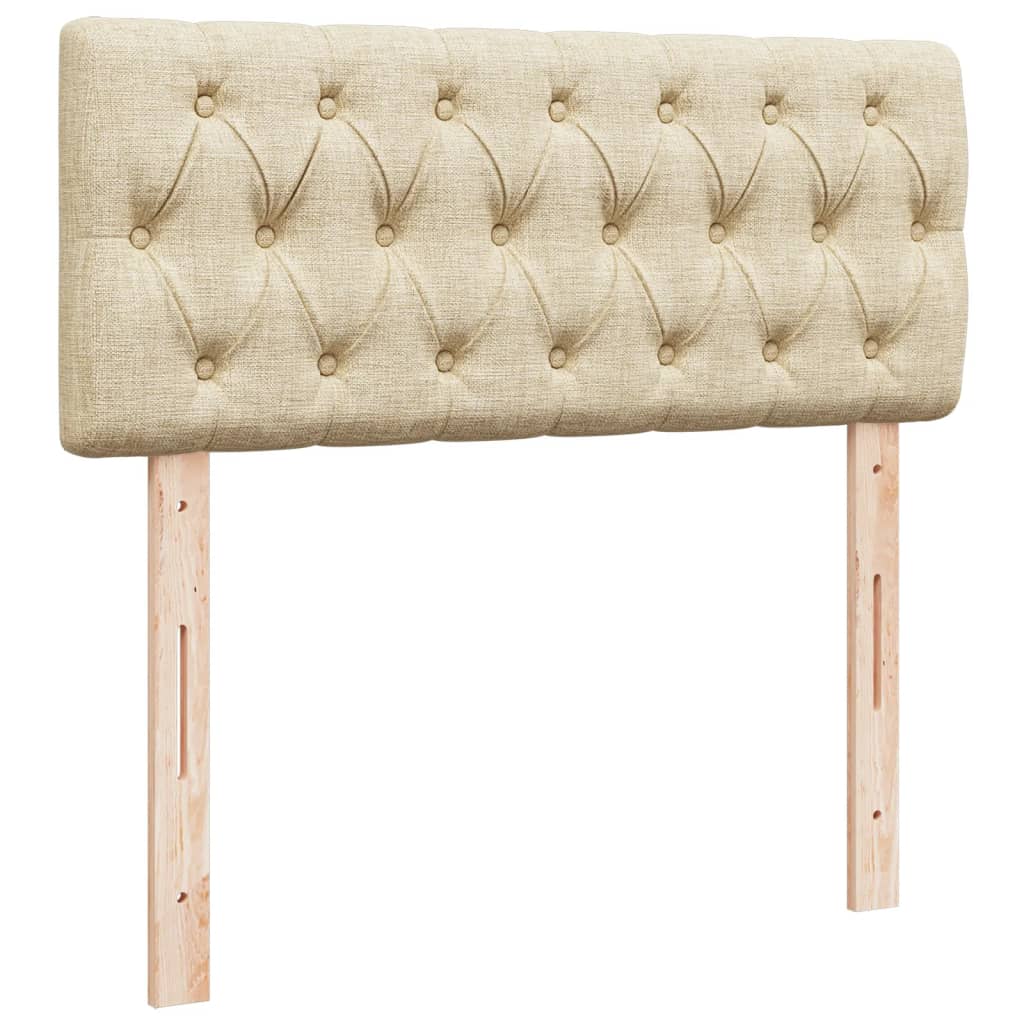 Box Spring Postel S Matrací Krémová 120X190 Cm Textil