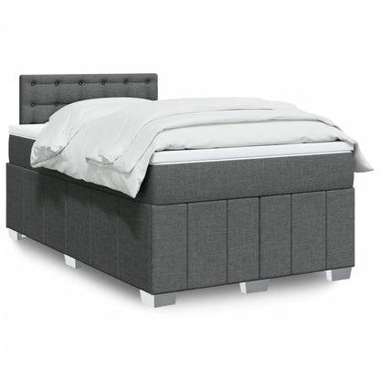 Box Spring Postel S Matrací Textil Tmavě Šedá