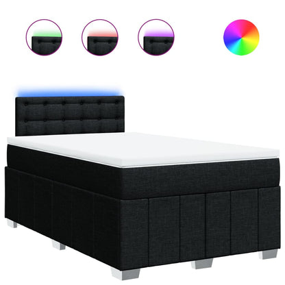 Box Spring Postel S Matrací Černá 120X190 Cm Textil