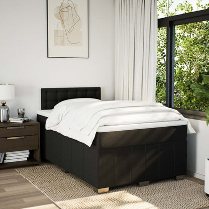 Box Spring Postel S Matrací Černá 120X190 Cm Textil