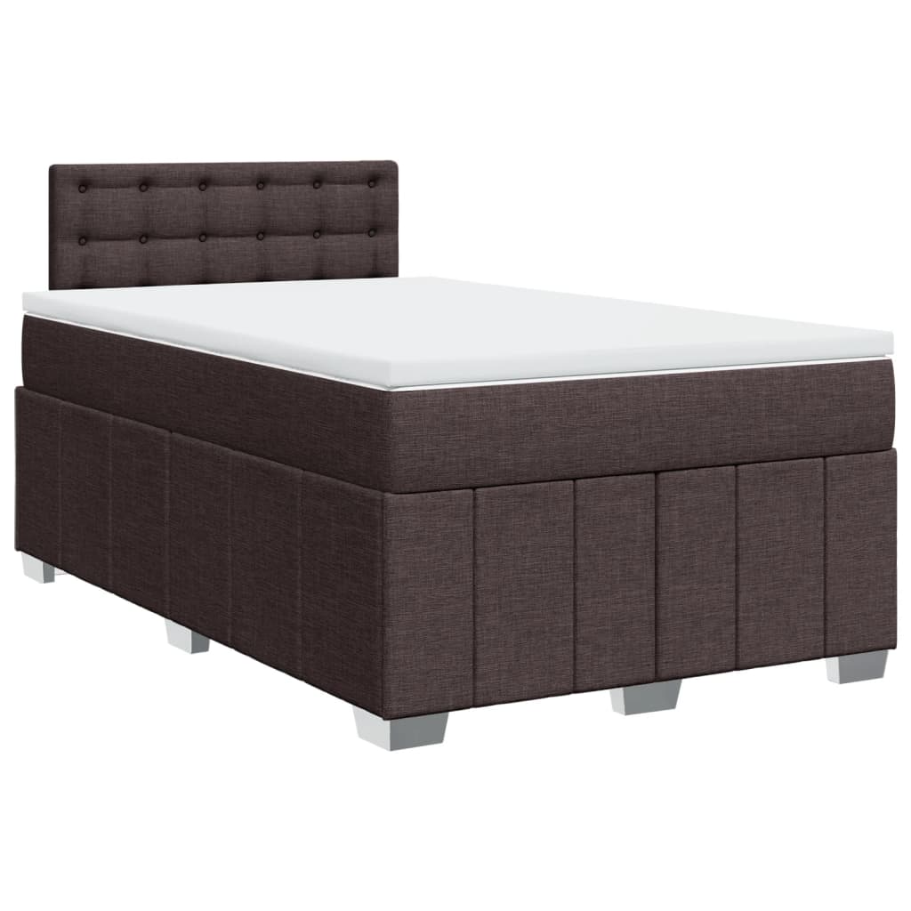 Box Spring Postel S Matrací Tmavě Hnědá 120X190 Cm Textil