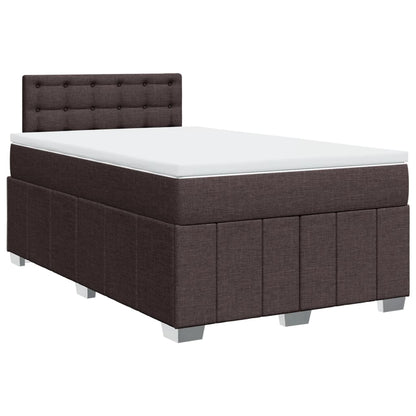 Box Spring Postel S Matrací Tmavě Hnědá 120X190 Cm Textil
