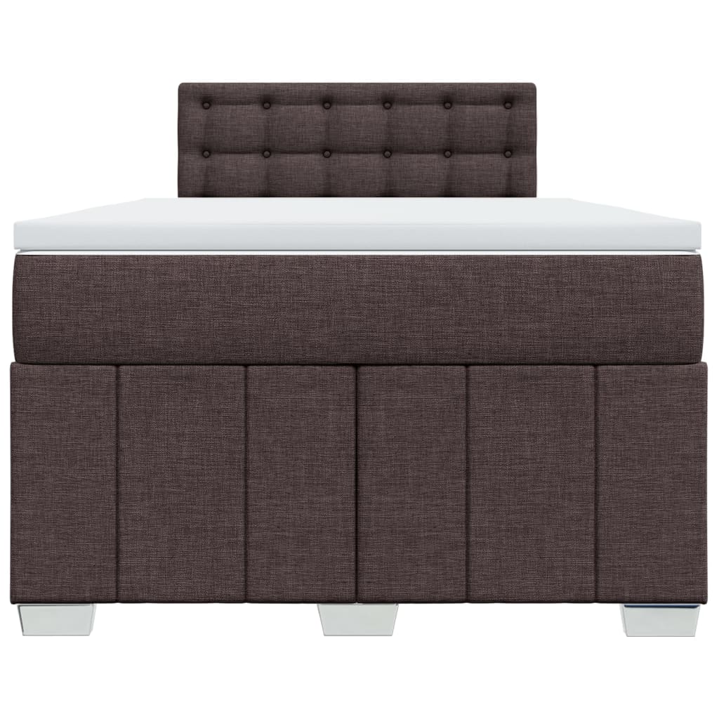 Box Spring Postel S Matrací Tmavě Hnědá 120X190 Cm Textil