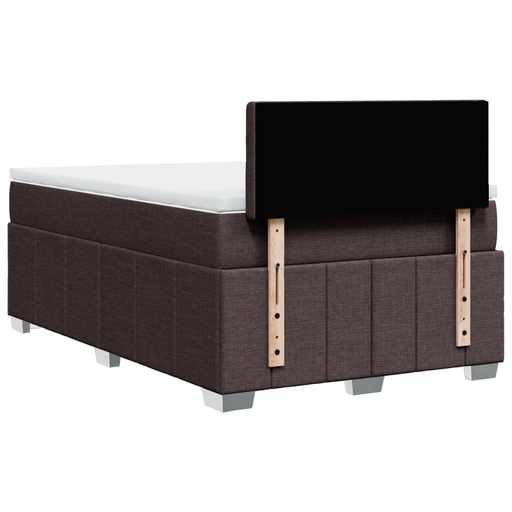 Box Spring Postel S Matrací Tmavě Hnědá 120X190 Cm Textil