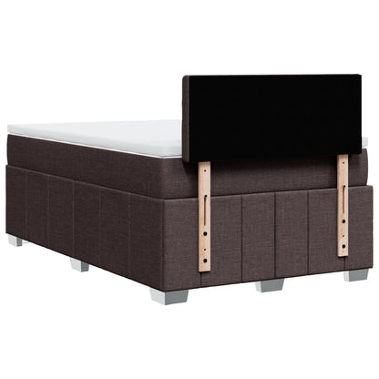 Box Spring Postel S Matrací Tmavě Hnědá 120X190 Cm Textil