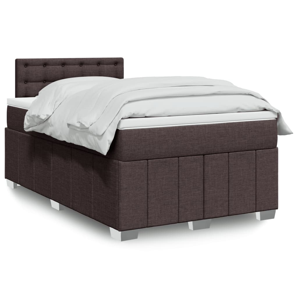 Box Spring Postel S Matrací Tmavě Hnědá 120X190 Cm Textil